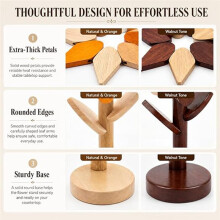 5Pcs Sunflower Wooden Trivet Set Expandable Hot Dish Stand & Coaster 2-in-1 for Countertop Decor Orange
