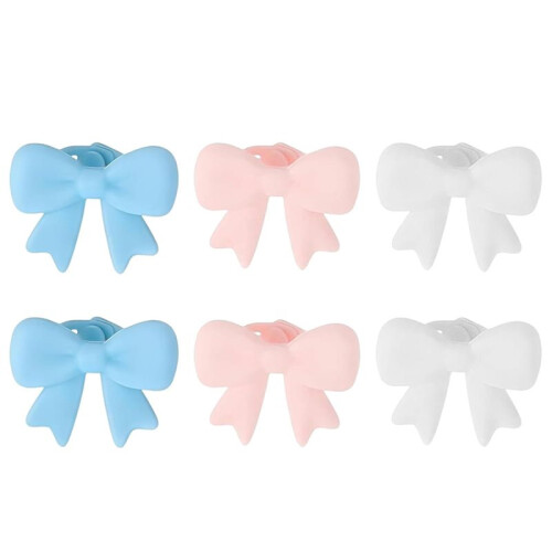 6 Pack Silicone Bow Headphone Accessories, Cute Clip- Bow Decorations for Headphones 1
