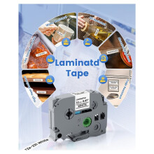 6 Stuks TZe-231 Vervangende Labeltape 12 mm 0,47 Wit Gelamineerd voor P Touch Labelprinter TZe TZ