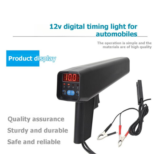 12V Digital Ignition Timing Light Gun with LCD Display, Engine Timing Tester for Automobile and Motorcycle Engines 2