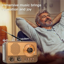 Portable Radio Rechargeable FM AM SW Full Band Radio Receiver Wireless Speaker Music Box with LED Flashlight