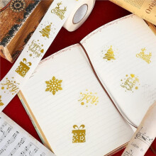 10 Stück Weihnachtsaufkleber, 2,5 cm (1 Zoll), Wasserfest, Selbstklebend, Goldene Schneeflocken, Weihnachts- und Wintergeschenkanhänger