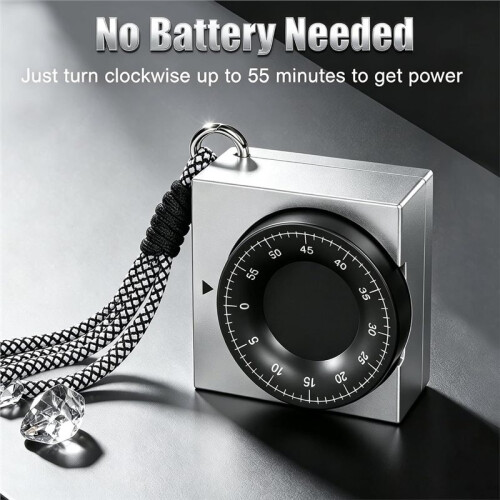 60 Minutes Mechanical Wind  Timer, Loud Alarm Manual Countdown Kitchen Timer, Battery-Free Timer for Cooking, Baking 2