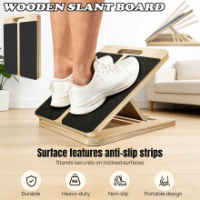 Planche d'étirement en bois réglable, 5 positions, tapis antidérapant, pour fasciite plantaire et tendon d'Achille, 150kg