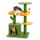 Arbre à chat multicouche en forme de cactus, 4 niveaux, vert, bois, avec condo et poste d'observation 7