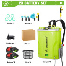 ONEGREEN Pulvérisateur électrique, Capacité 20L, Lot de 2 petites batteries, Pour jardin et plantes