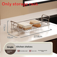 (Single Layer)Étagère de comptoir à bord étroit en acier inoxydable avec drain d'eau pour utilisation cuisine