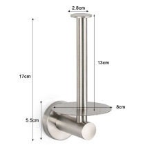 (Silver)Porta fazzoletti da parete minimalista in acciaio inox per uso cucina e lavanderia