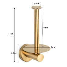(Gold)Porte-mouchoirs suspendu mural minimaliste en acier inoxydable pour cuisine et salle de bain d'utilisation