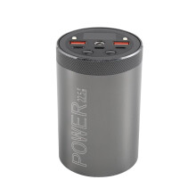 DIY Powerbank Shell with Display for 7Cell 21700 Builds,Aluminum Housing and USB-A USB C DC5-12V Front Panel Setup Grey