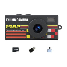 32G Thumb Keychain Camera Retro Action Camera Support Memory Card 1080P Camcorder Video Backpack Pendant Recorder B