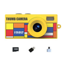 32G Thumb Keychain Camera Retro Action Camera Support Memory Card 1080P Camcorder Video Backpack Pendant Recorder D
