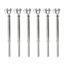 6-Teiliges Kabelgeländer-Set Aus Edelstahl 316 mit Klemmbacken, Spannbolzen, Spannschloss und Gabelendstück für Drahtseile