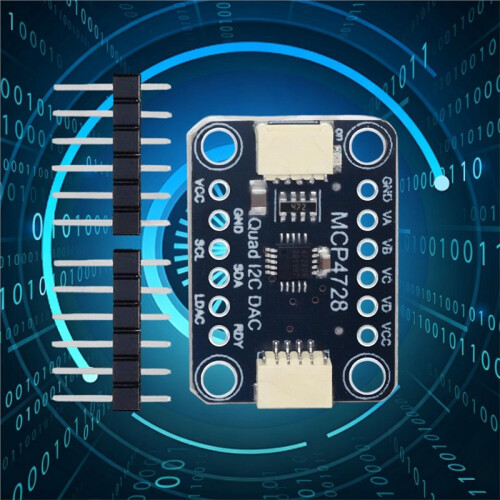 MCP4728 Saídas Quad DAC com Módulo EEPROM para STEMMA QT e Qwiic 2