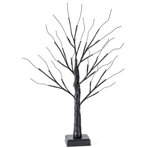 1pc 24 LED Lighted Halloween Artificial Birch Tree Light DIY Black Branches Lights Tabletop Halloween Purples