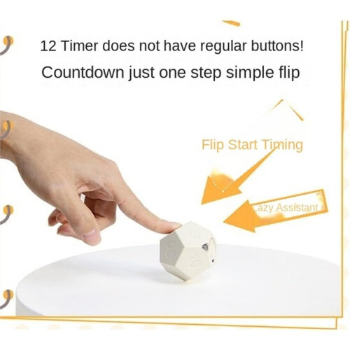 Timer Rotate Dodecagon Rechargeable Timer Sound Vibrate Light Alert Flip Timer Countdown for Timemanager 1