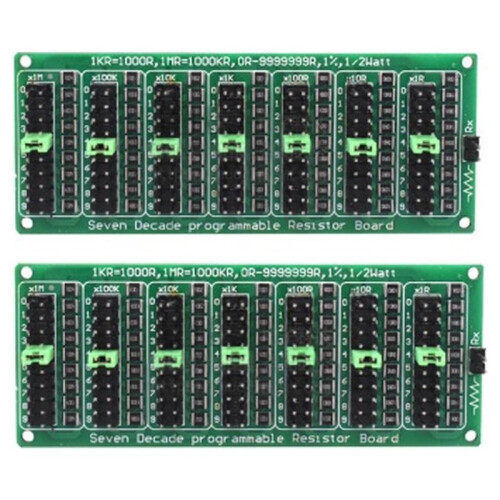2pcs Eight Decade 1R - 9999999R Programmable SMD Resistor Slide Resistor Board Step Accuracy 0.1R 1% 1/2 Watt Module
