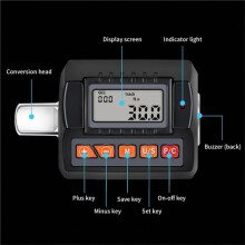 DNC-200N.M Digital Torque Meter 1/2" Adjustable Torque Wrench Adapters Bicycle Car Auto Repair Torque Driver