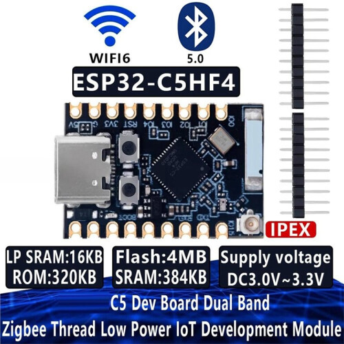 2PCS ESP32-C5 N4 Dev Board WiFi6 2.4G+5G Bluetooth5.0 Zigbee Thread Low Power IoT Development Module 1