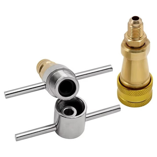 Refrigerator Fluorine Filling Quick Connector Tool 1/4 "Refrigerator Cleaning and Unblocking Pipeline Quick Connector A