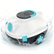 H1 Robot Nettoyeur de Piscine Sans Fil, Rechargeable, Autonome, Blanc, 120 Min d'Autonomie