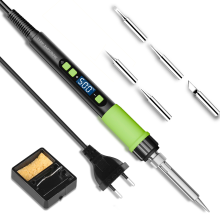 Kit de fer à souder 90W, écran LCD, 5 embouts et support, 180-500C, pour réparation électronique et bricolage