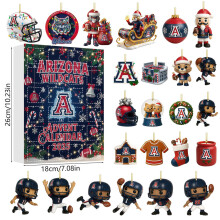 (Arizona Wildcats)Calendario de Adviento de Navidad único con figuras de animales de acrílico para regalo navideño