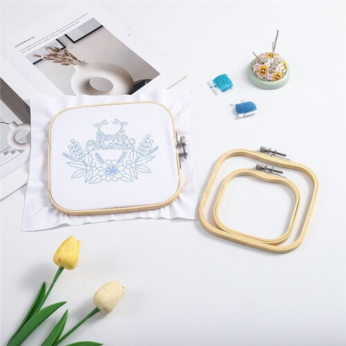 3pcs Adjustable Embroidery Hoop Set - Eco-Friendly Square -Stitch Frame for DIY  Projects, Needlework