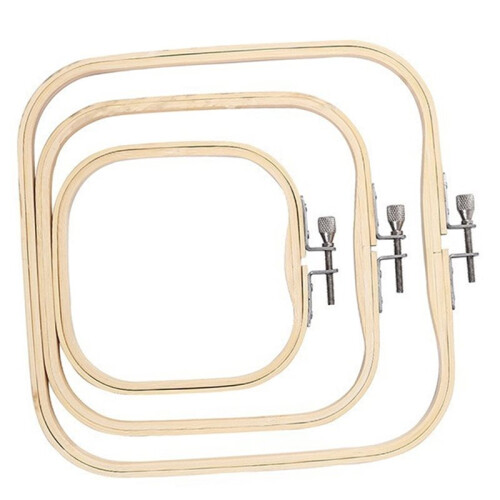 3pcs Adjustable Embroidery Hoop Set - Eco-Friendly Square -Stitch Frame for DIY  Projects, Needlework 2