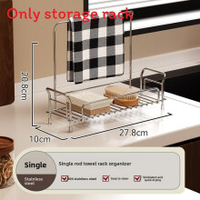 (Single Rod)Stainless Steel Narrow Edge Countertop Shelving With Water Drain For Use Kitchen