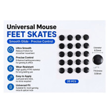 Pés de Mouse Universais Redondos de PTFE, Adesivos Autoadesivos Circulares para Substituição de Pés de Mouse Gamer (Faça Você Mesmo) B