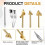5 Pack Copper Plastic Welding Tips Triangle Smoothing Tip Replacement Set for Plastic , Car Bumper & Kayak Repair 3