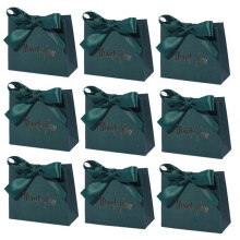 50 Bolsas de Regalo para Dulces con Cinta, Cajas de Recuerdos para Fiestas, Bodas, Cumpleaños, Acción de Gracias, Navidad, Verde