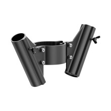 RV Dual Flag Pole Mount for Tongue Jack Trailer Aluminum Holder Kit Display Two Flags At Once for 2" & 2¼" Tongue Jacks
