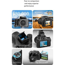 68MP Camera with 28X Digital 4K Video 60 FPS 2.8 Inch LCD Flip Screen 180 Degree Rotation for Vloggers Hobbyists