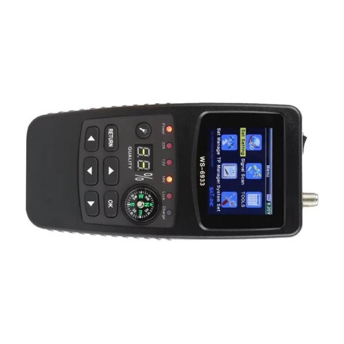 Localizador de Satélite Satlink WS-6933, Digital, DVB-S2, com Tela LCD de 2,1 Polegadas, Compatível com As Bandas C e KU e Plugue Europeu. 1