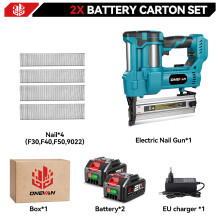 ONEVAN Cloueuse électrique sans fil 2in1, réglage de profondeur, lot de 2 batteries pour travaux du bois