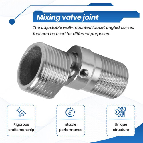 New Angled Curved Foot 360 Rotatable Angle Adjustment Eccentric Screw Corner Wall Mounted Shower Faucet Adapter 1