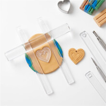 5 Pairs Clay Rolling Pin Guides for Dough Thickness 2/3/4/5/6mm Polymer Clay Thickness Ruler Clay Roller Tools