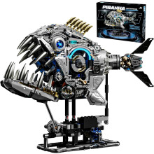 Jeu de construction mécanique Piranha, 1085 pièces, système d'engrenages STEM, jouet éducatif pour adolescents et adultes