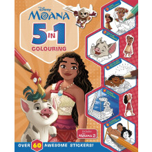 (1 Colouring Book) Moana: 5 in 1 Colouring Book