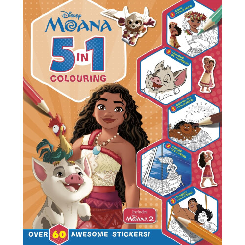(1 Colouring Book) Moana: 5 in 1 Colouring Book