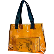 Women's Handbag Shopper Bag Transparent Waterproof Spacious Orange — orange shopper bag, transparent tote