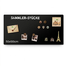 Robuste magnetische Wandtafel aus Metall Schwarz 50x100 cm — fotowand metall, memo board schwarz, pinnwand büro