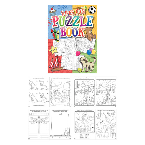 (1 Book) Mini Super Fun Colouring Puzzle Books