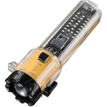Multifunctional Flashlight Car Safety Hammer Outdoor Emergency Flashlight Rescue Portable Self-Defense Flashlight, 1PC