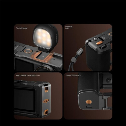 TELESIN Street Grip Kit Aid Hand Grip  Remote Control Set Protective Case for  OSMO Action6 Quick Release Rabbit Cage 2