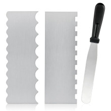 Cake Spatula Set Cake Scraper Double Sided Patterned Pastry Comb Smoother Cake Decorating Tools