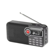 Radio FM Tascabile Ad Alta Sensibilità, Ricevitore Radio Ricaricabile, Altoparlante con Torcia, Lettore di Schede TF e USB, Colore Grigio.