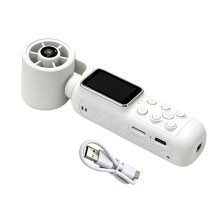 2 in 1 Handheld Fan Gimbal Camera USB Video Camera Fan Vlog Action Cam with Cooling Fan for Outdoor Hiking Travel White